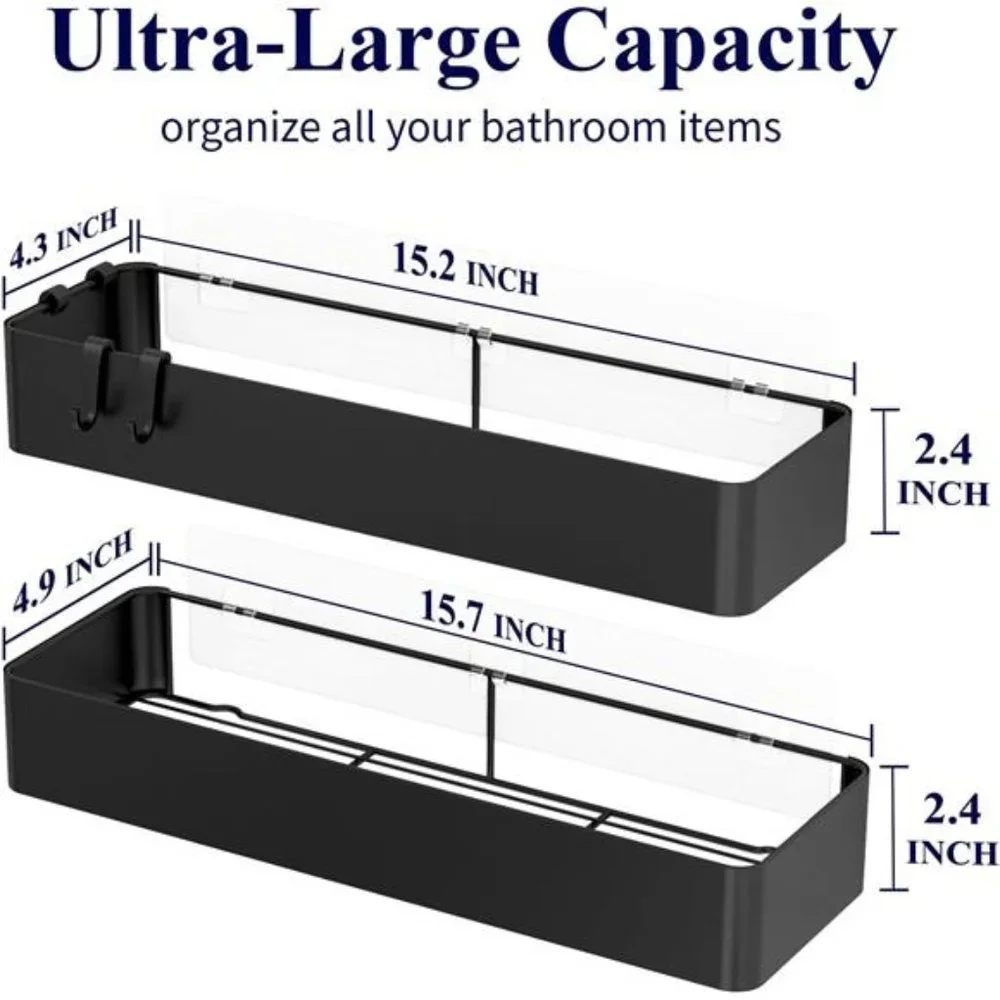 X-Large Shower Caddy - 2Pack Adhesive Shower Organizer,Drill-Free Shower Shelves